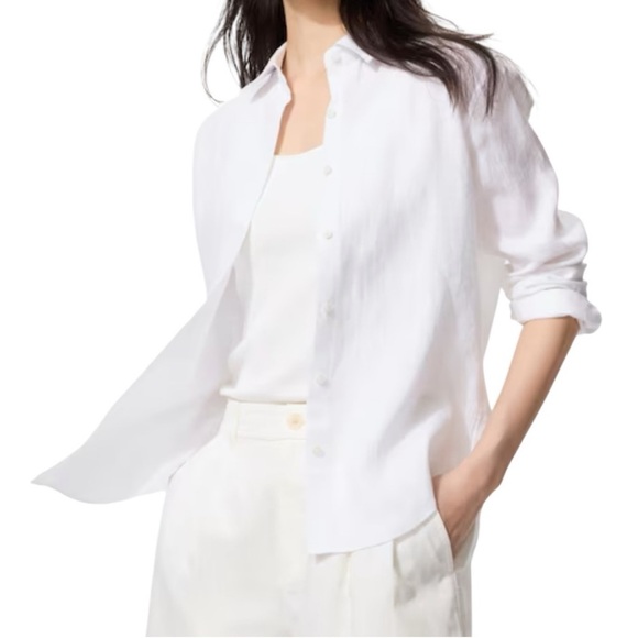 Uniqlo Tops - Uniqlo White linen button down